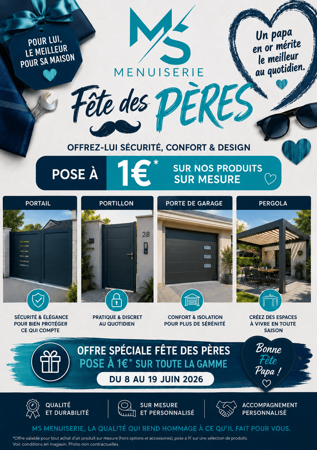 Célébrez la Fête des Pères avec MS Menuiserie : La pose à 1€ !