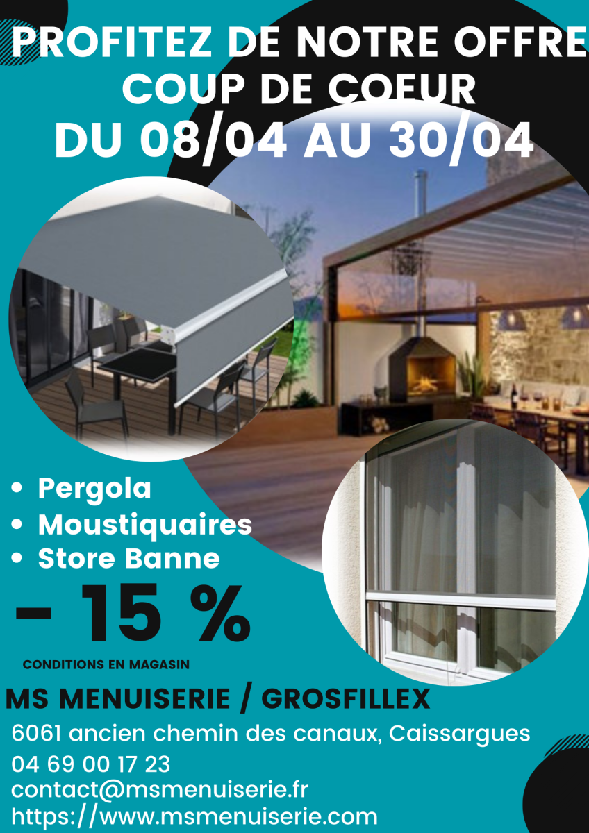 Offre promo pergola, store et moustiquaire sur mesure
