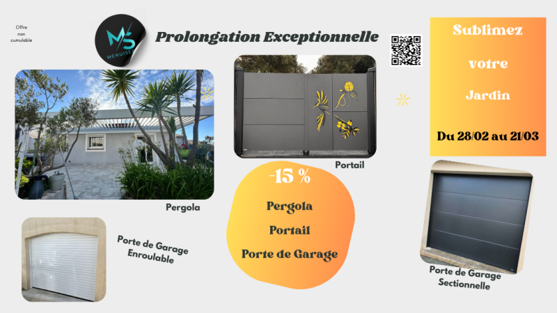 Promo pergola, portail et porte de garage 